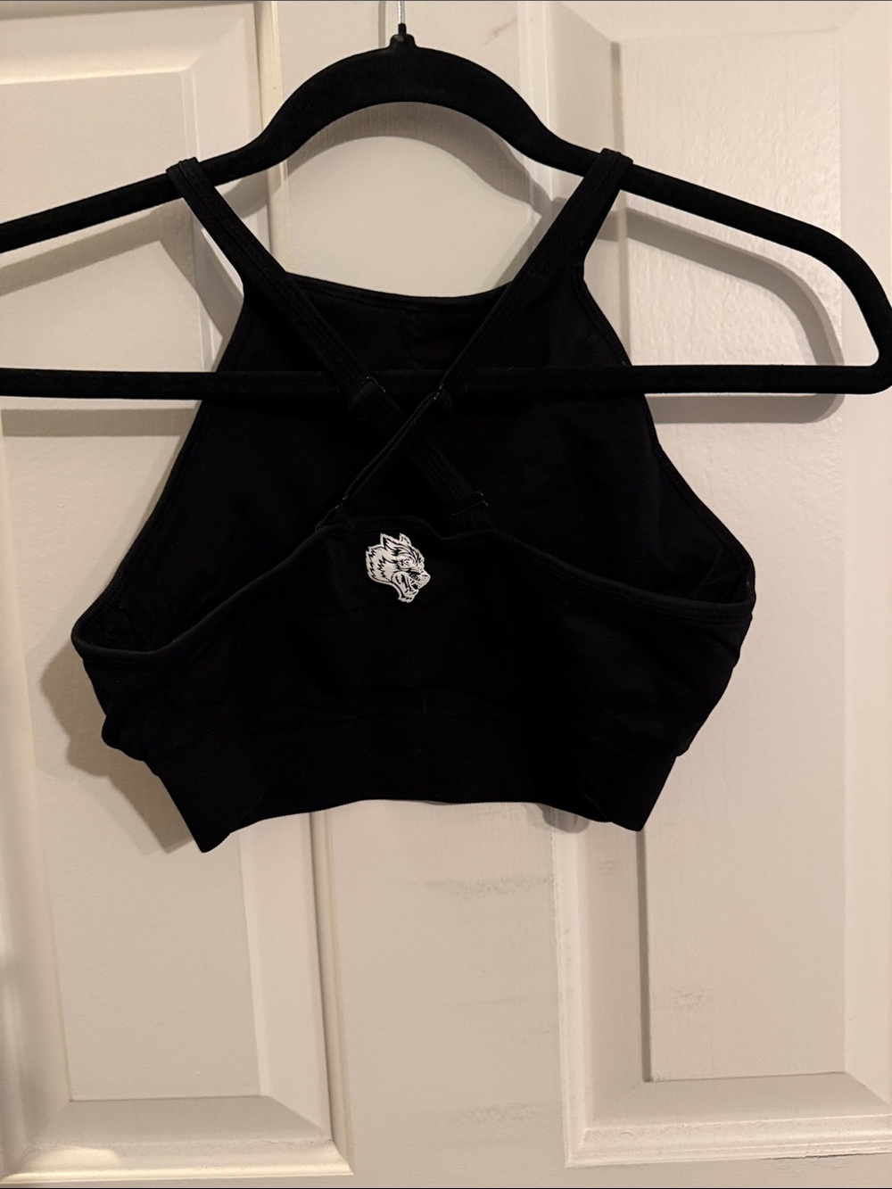 Darc Sport Black WOLVES Athletic Sports Bra Crop Top - Picture 2 of 2